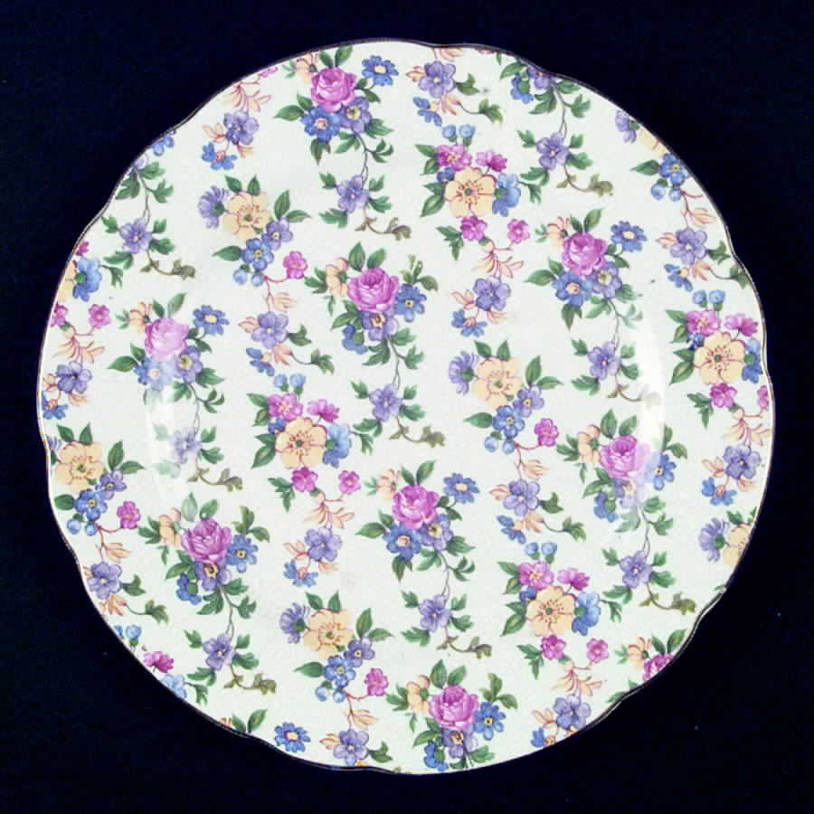 Warwick (Gray Lines, Gold Trim) Luncheon Plate by Erphila-1