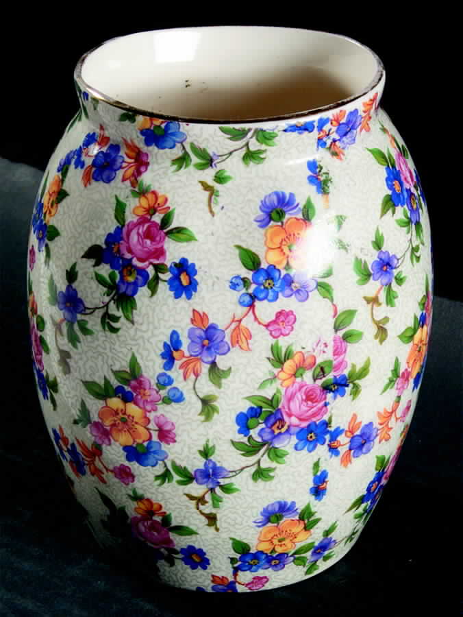 Warwick (Gray Lines, Gold Trim) 5" Vase by Erphila-1
