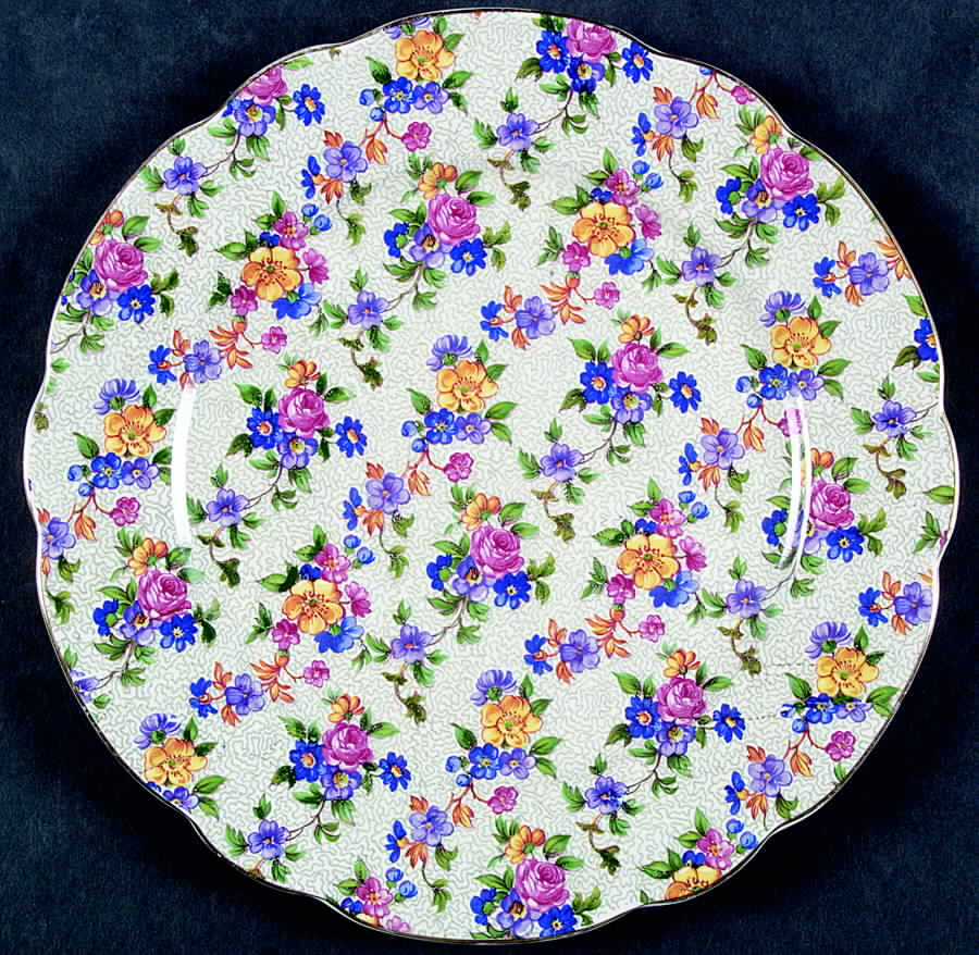 Warwick (Gray Lines, Gold Trim) Dinner Plate by Erphila-1