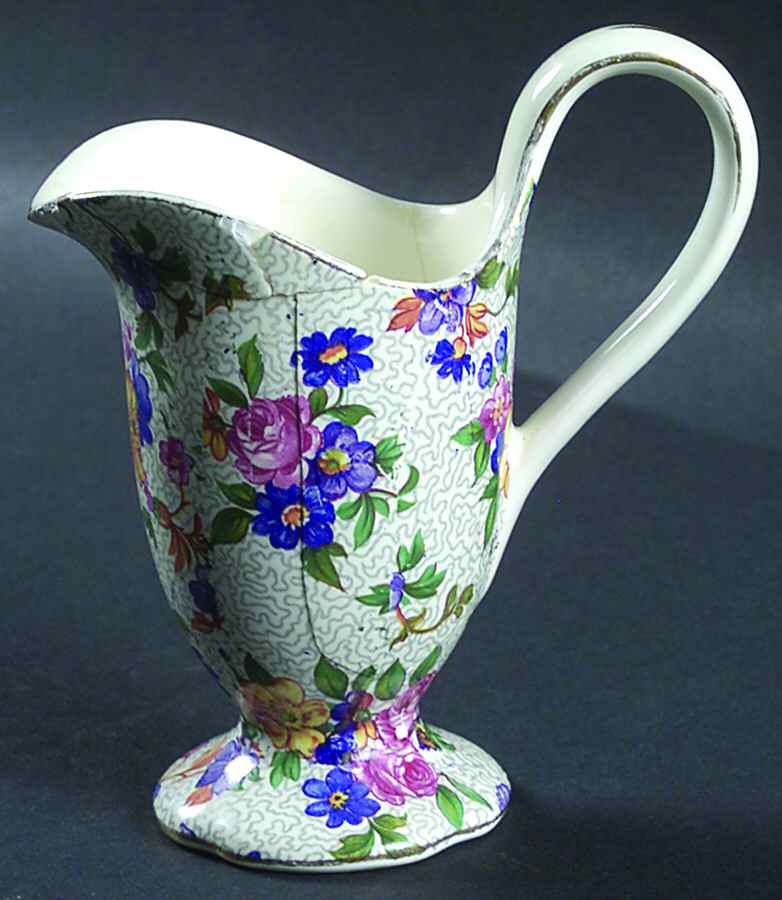 Warwick (Gray Lines, Gold Trim) Mini Creamer by Erphila-1