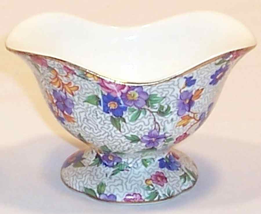 Warwick (Gray Lines, Gold Trim) Mini Open Sugar Bowl by Erphila-1