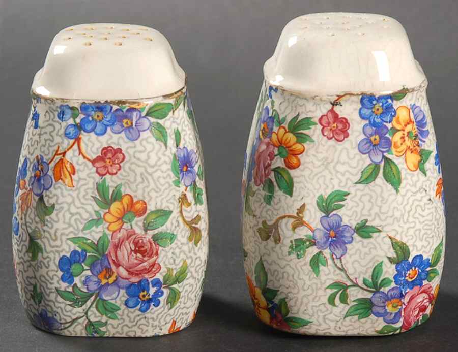 Warwick (Gray Lines, Gold Trim) Salt & Pepper Set by Erphila-1