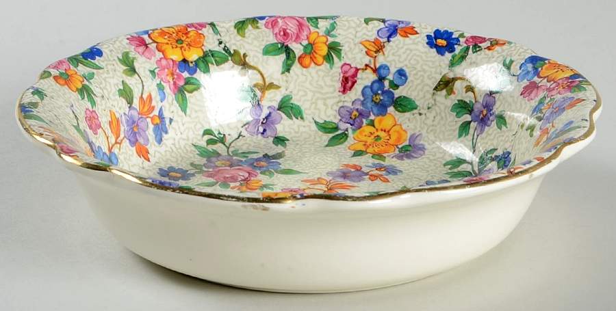 Warwick (Gray Lines, Gold Trim) Fruit/Dessert (Sauce) Bowl by Erphila-1