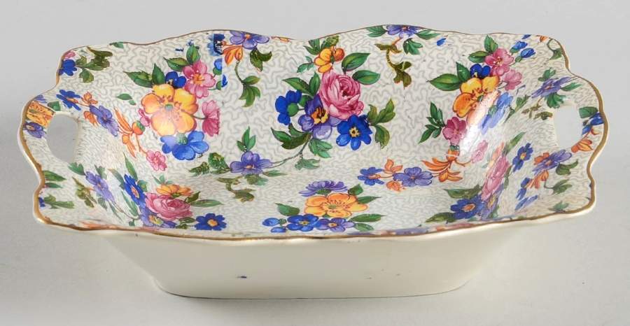 Warwick (Gray Lines, Gold Trim) Nut Dish by Erphila-1