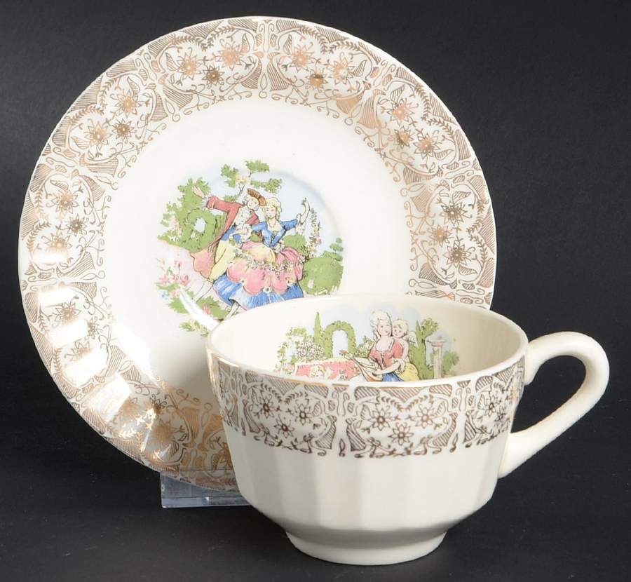 Beverly (Fluted) Flat Cup & Saucer Set by Empress Sterling-1