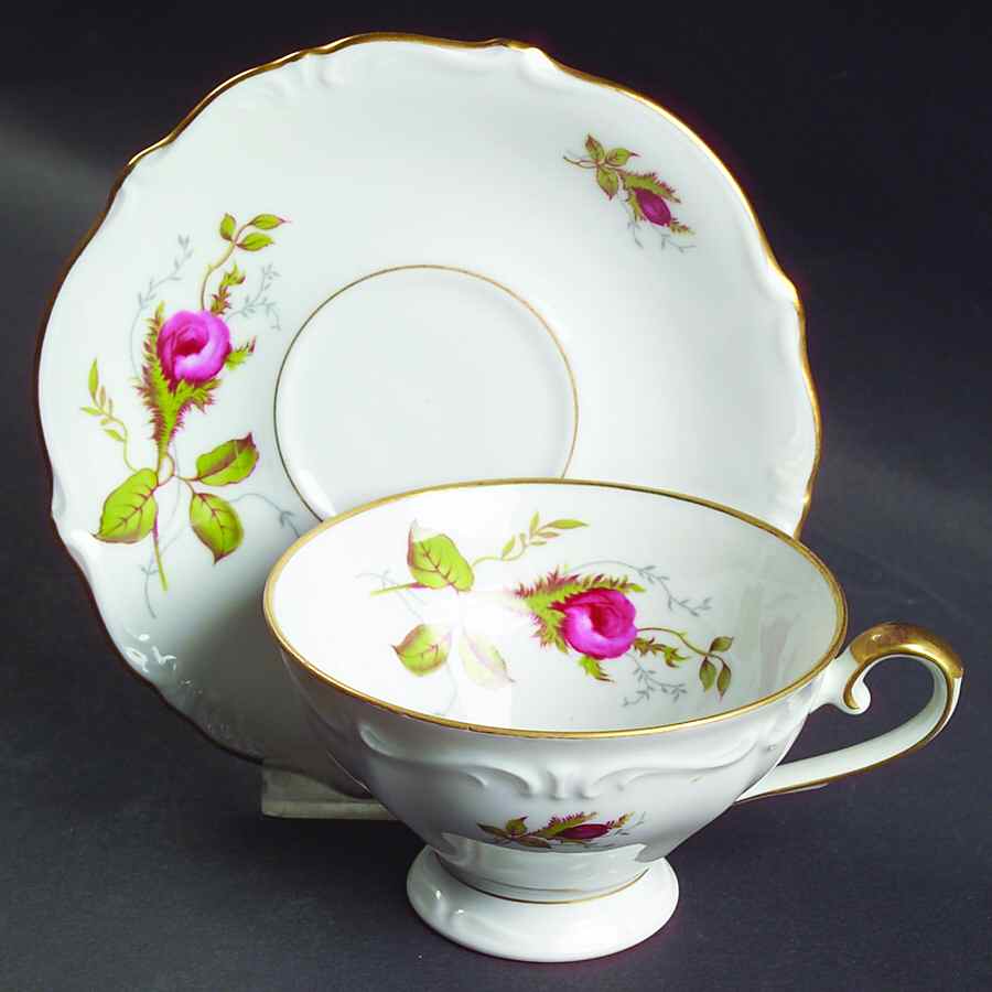 Briar Rose Footed Cup & Saucer Set by Eschenbach-1