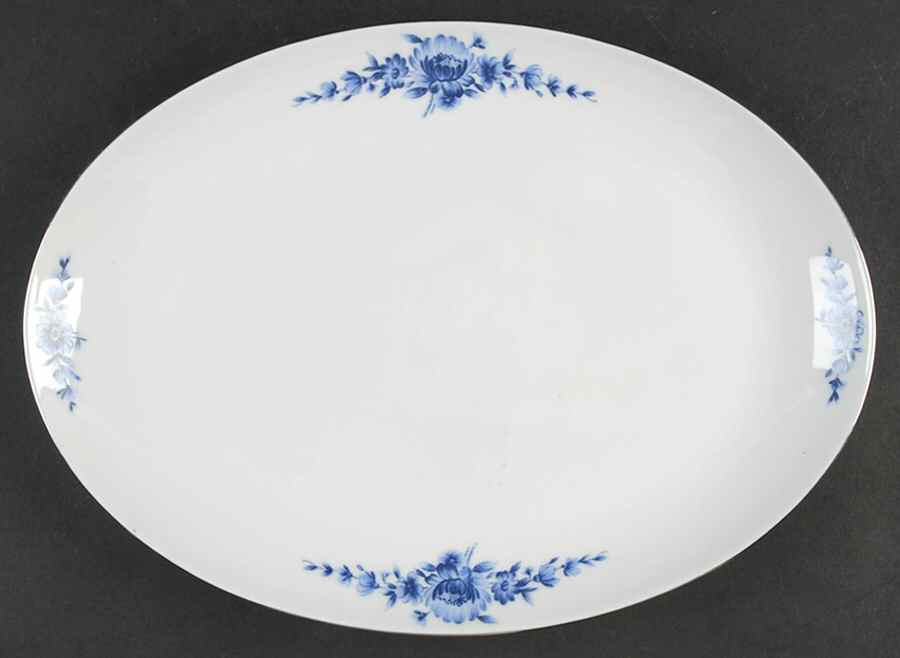 Danish Blue 12" Oval Serving Platter by Eschenbach-1