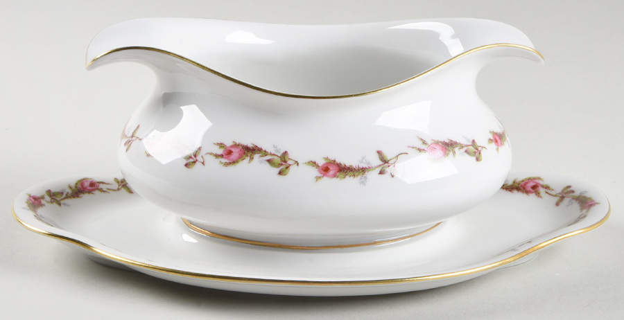 P485 (Smooth) Gravy Boat with Attached Underplate by Eschenbach-1
