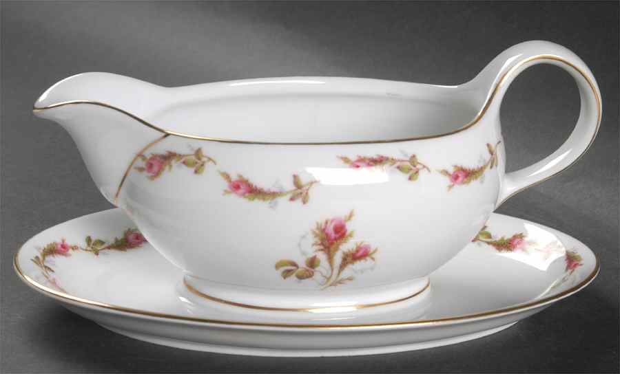 P485 (Smooth) Gravy Boat with Attached Underplate by Eschenbach-1