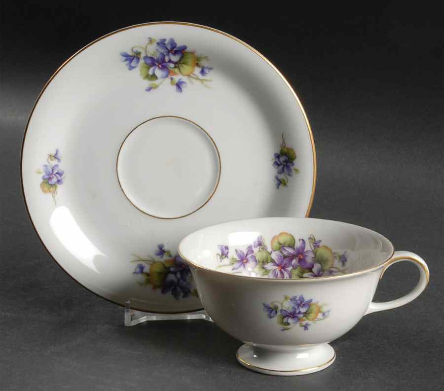 P589 Footed Cup & Saucer Set by Eschenbach-1