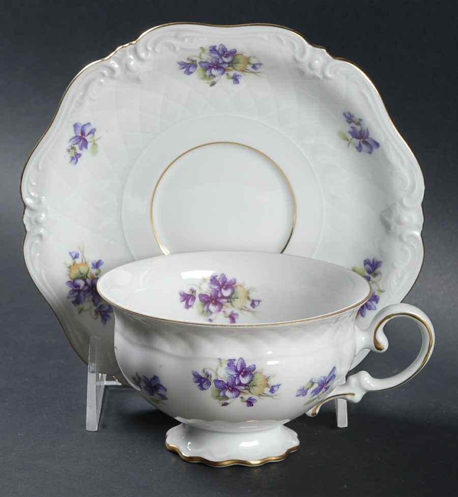 W1638 Footed Cup & Saucer Set by Eschenbach-1