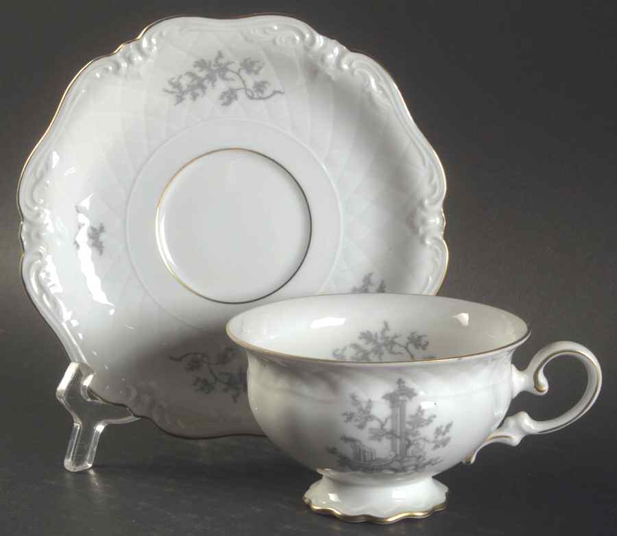 W2064 Footed Cup & Saucer Set by Eschenbach-1