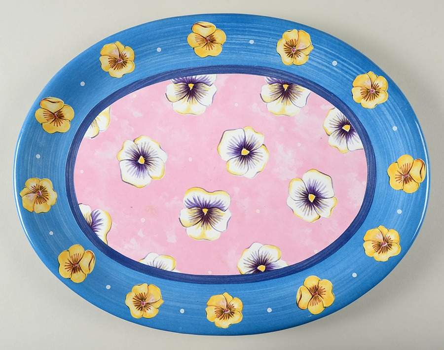 Bois D'Arc Tutti Fruitti 16" Oval Serving Platter by Essex Collection-1