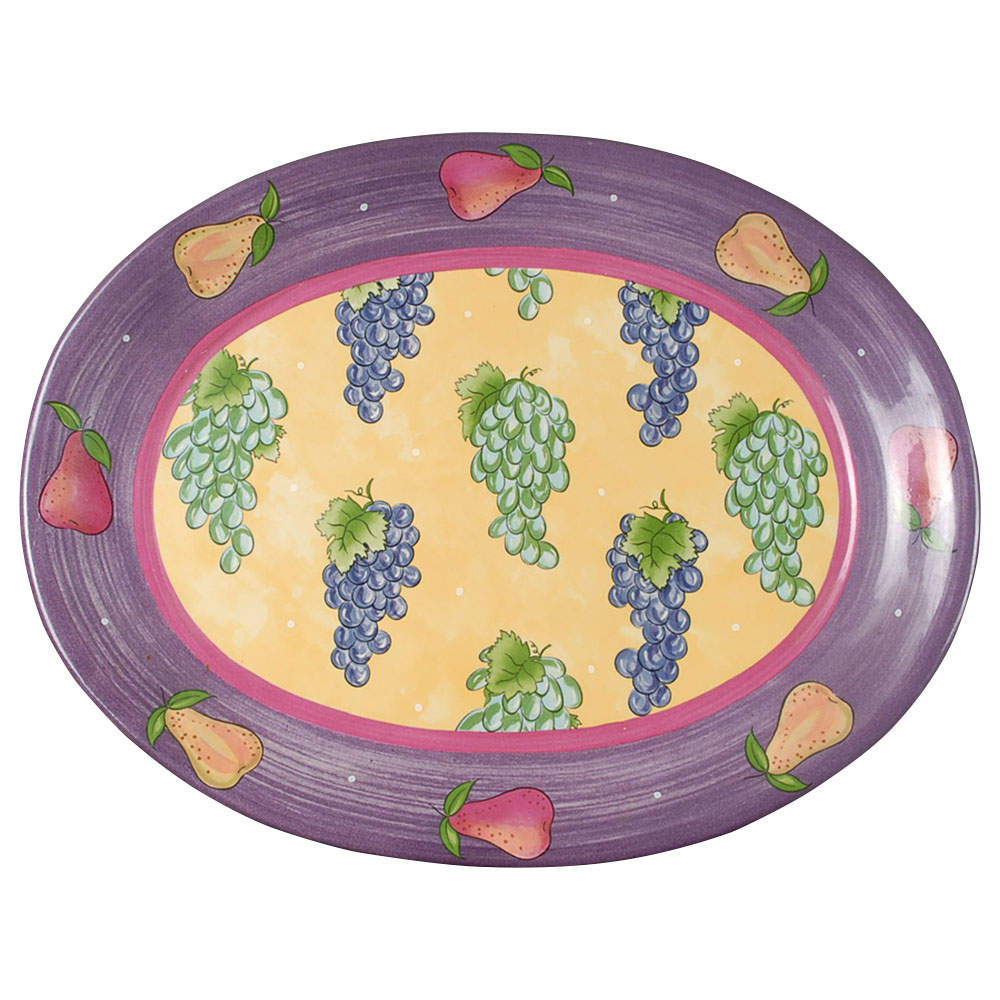 Bois D'Arc Tutti Fruitti 16" Oval Serving Platter by Essex Collection-1