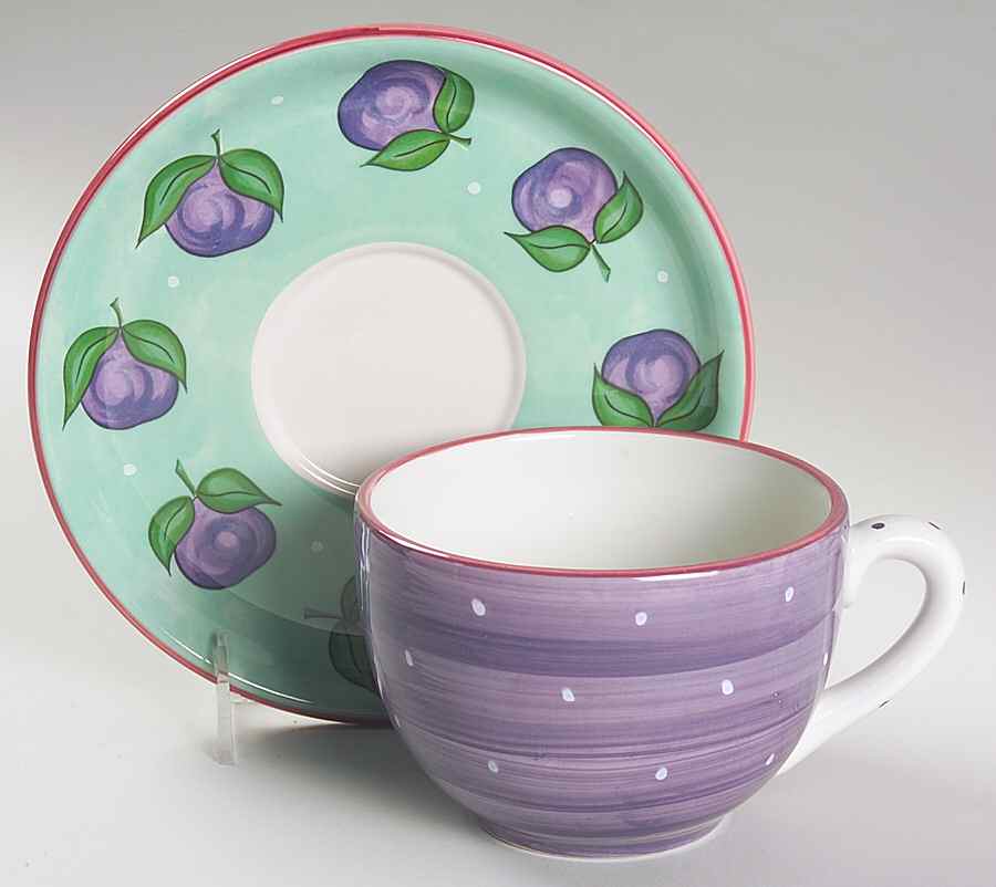 Bois D'Arc Tutti Fruitti Jumbo Cup & Saucer Set by Essex Collection-1