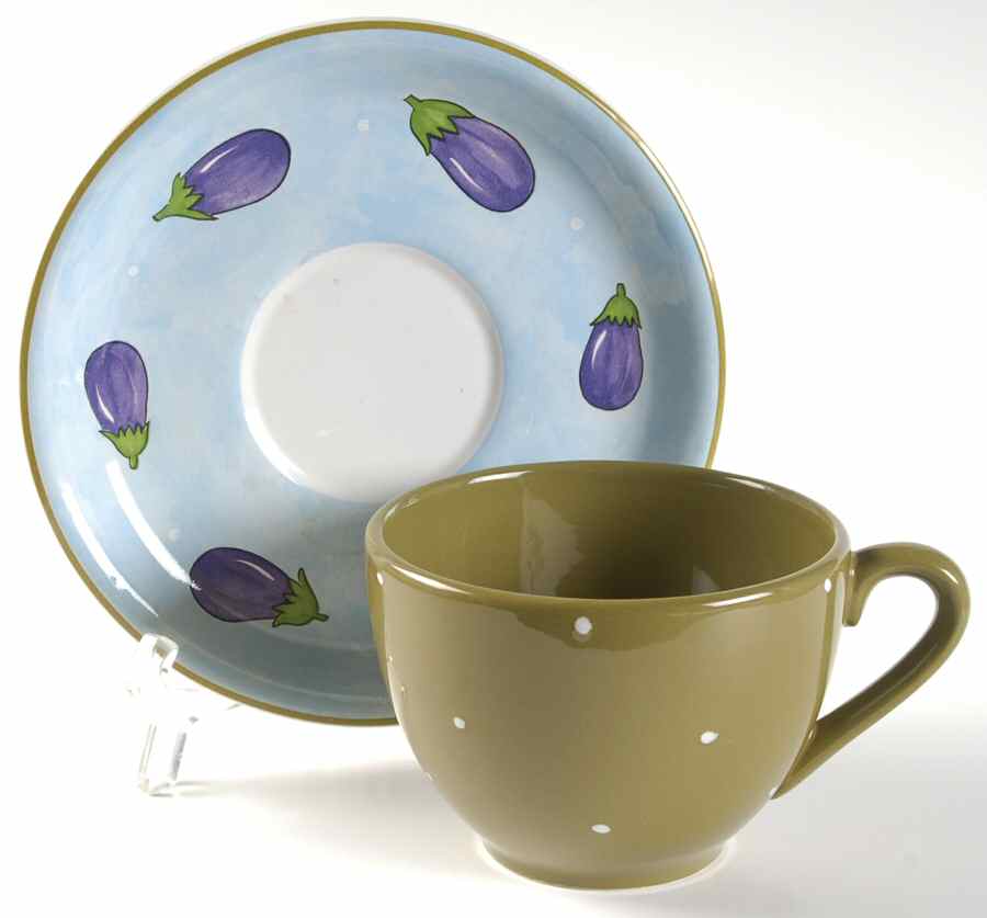 Bois D'Arc Tutti Fruitti Flat Cup & Saucer Set by Essex Collection-1