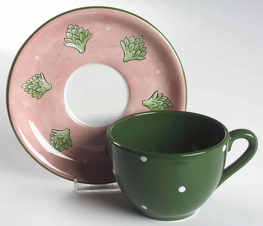 Bois D'Arc Tutti Fruitti Flat Cup & Saucer Set by Essex Collection-1