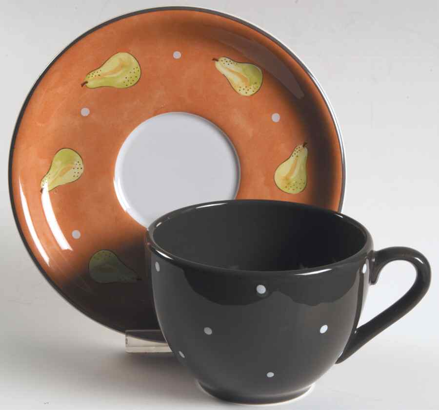 Bois D'Arc Tutti Fruitti Flat Cup & Saucer Set by Essex Collection-1