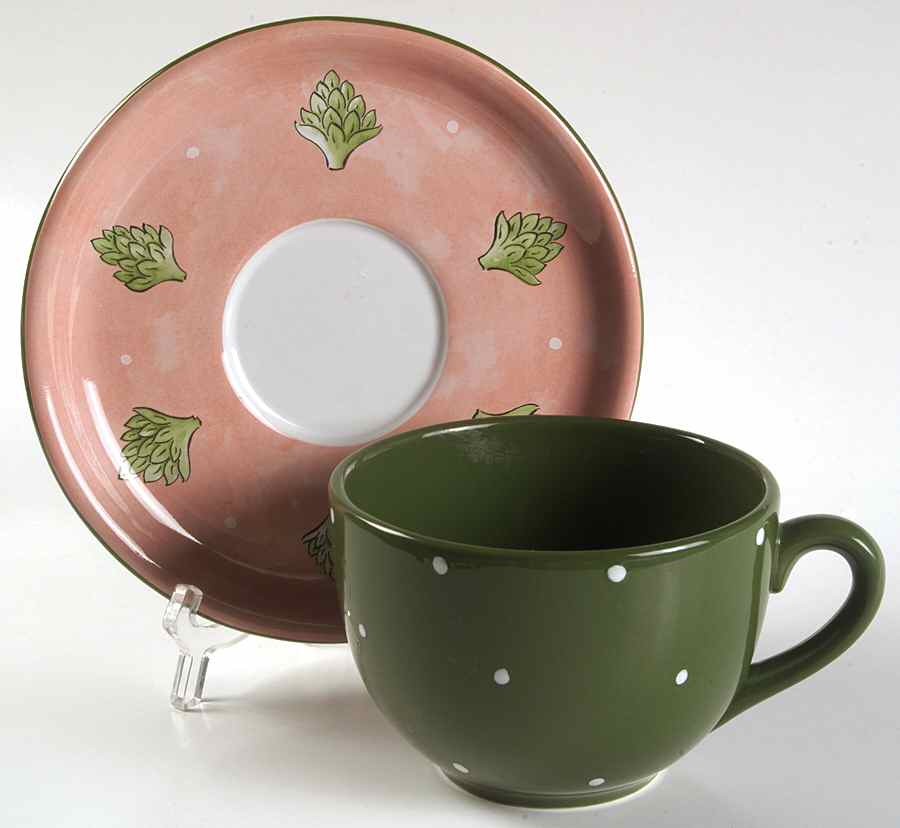 Bois D'Arc Tutti Fruitti Jumbo Cup & Saucer Set by Essex Collection-1