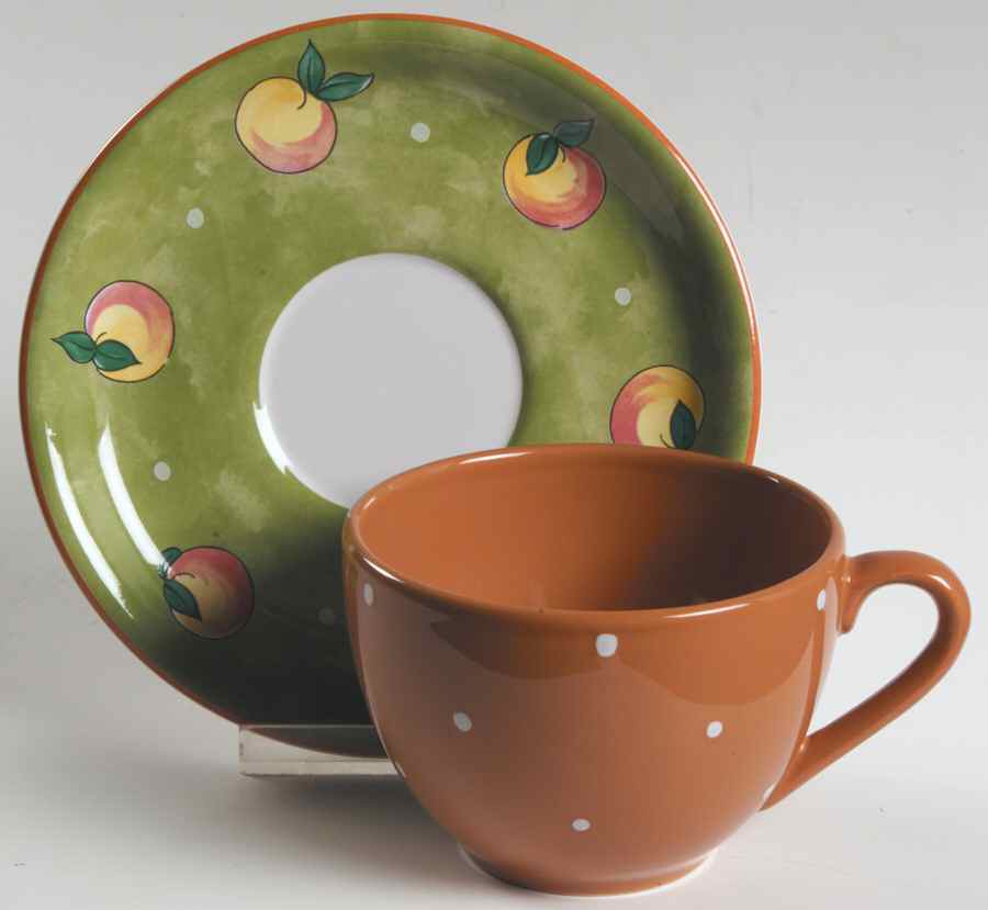 Bois D'Arc Tutti Fruitti Flat Cup & Saucer Set by Essex Collection-1