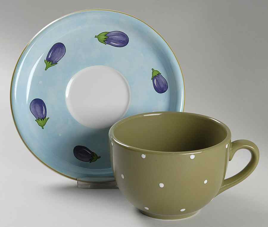 Bois D'Arc Tutti Fruitti Jumbo Cup & Saucer Set by Essex Collection-1