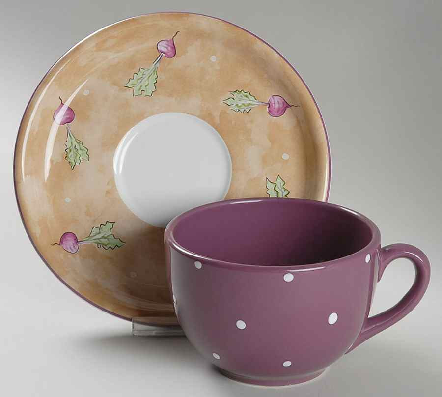 Bois D'Arc Tutti Fruitti Jumbo Cup & Saucer Set by Essex Collection-1