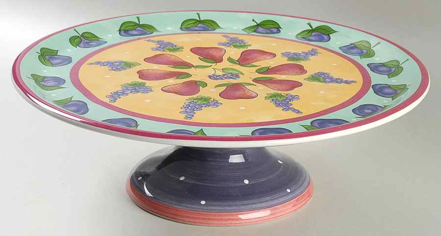 Bois D'Arc Tutti Fruitti 12" Diameter Pedestal Cake Stand by Essex Collection-1