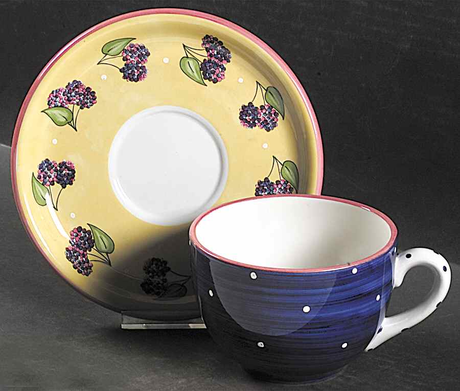 Bois D'Arc Tutti Fruitti Jumbo Cup & Saucer Set by Essex Collection-1