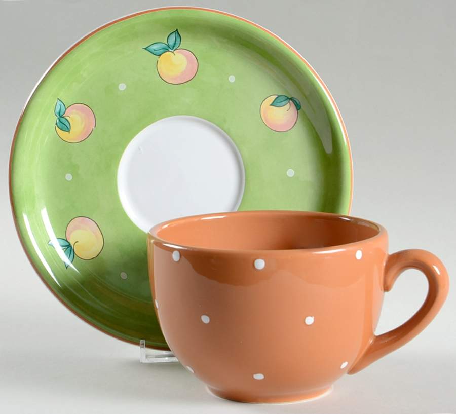 Bois D'Arc Tutti Fruitti Jumbo Cup & Saucer Set by Essex Collection-1