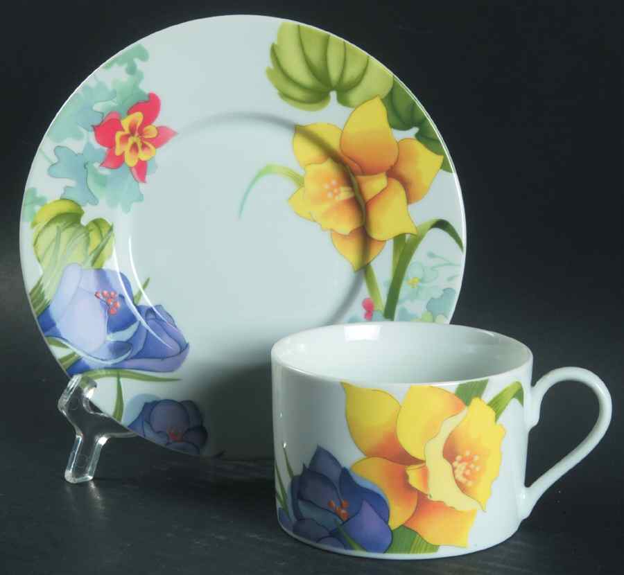 Spring Garden Flat Cup & Saucer Set by Essex (Enviro-Safe)-1