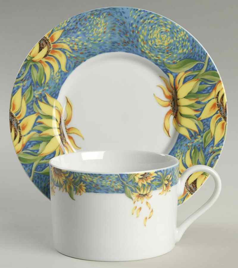 Sunflower Flat Cup & Saucer Set by Essex (Enviro-Safe)-1