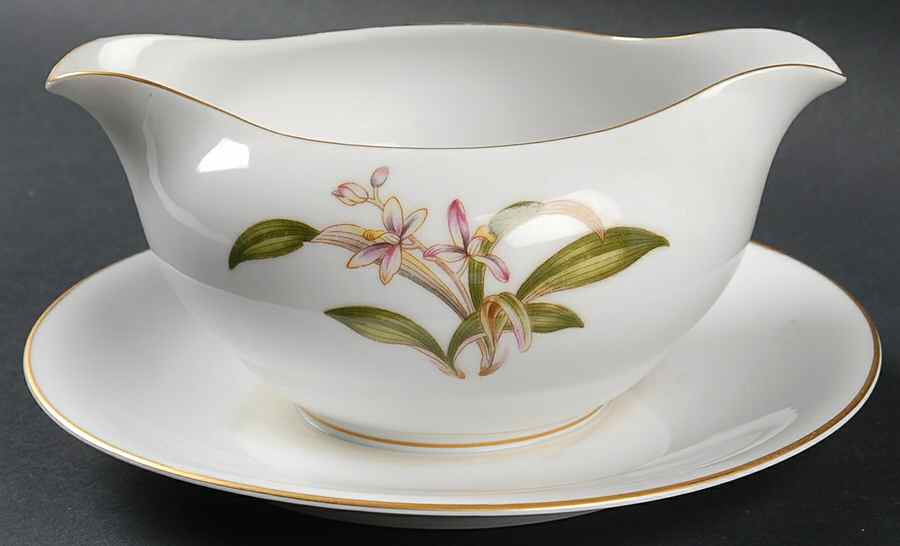 Lillian Gravy Boat with Attached Underplate by Eterna-1