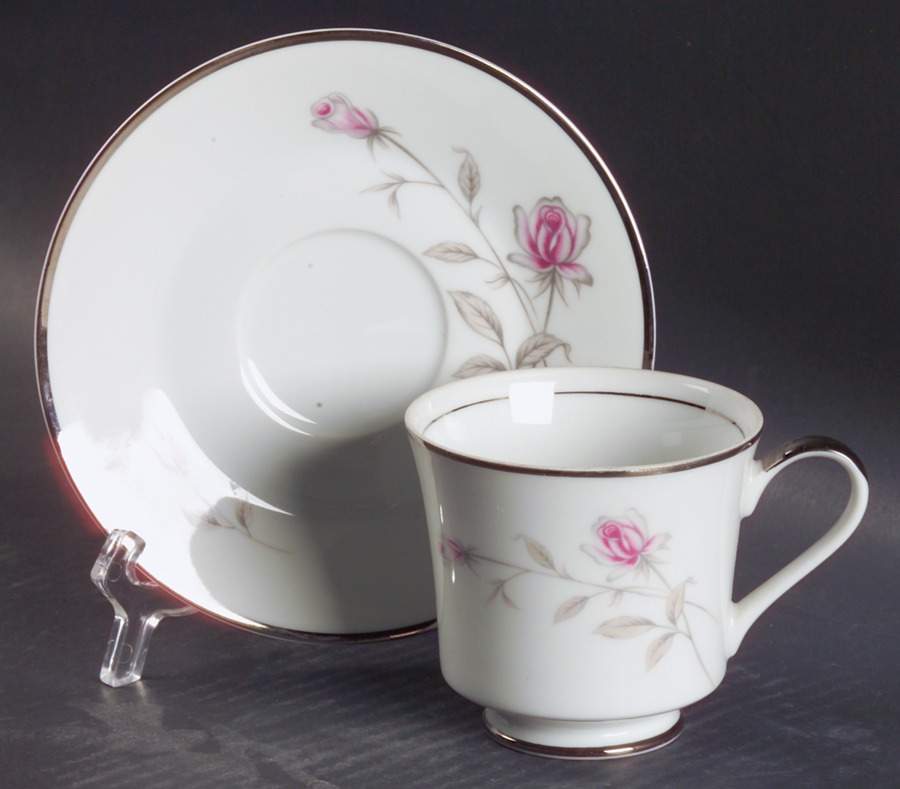 Lasting Rose Footed Cup & Saucer Set by Eternal-1