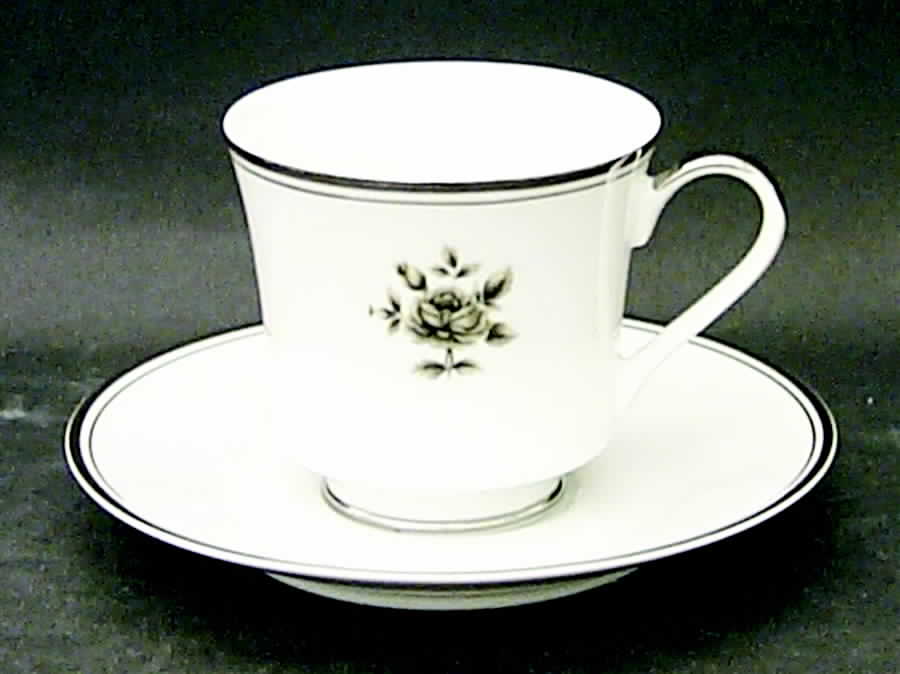 Midnight Rose Footed Cup & Saucer Set by Eternal-1