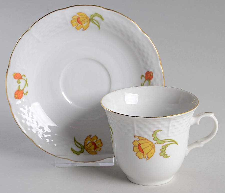 Fleurs Des Champs Flat Cup & Saucer Set by Europa-1