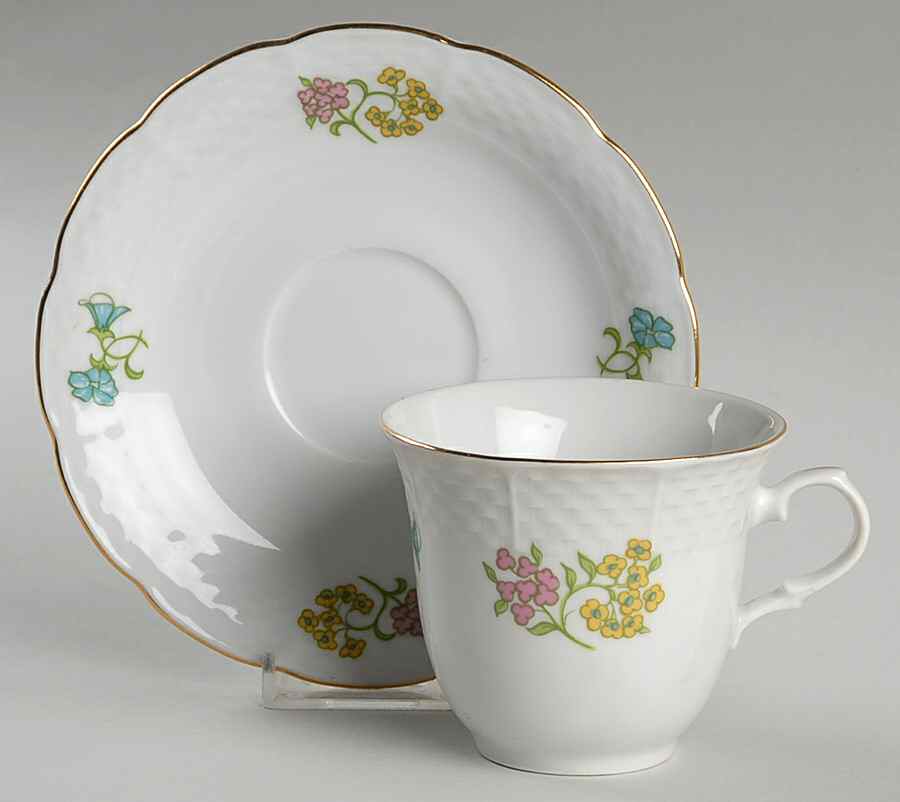 Jeunes Fleurs Flat Cup & Saucer Set by Europa-1