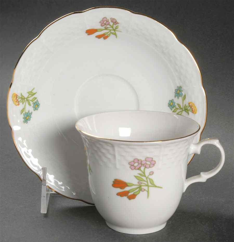 Mille Fleurs Flat Cup & Saucer Set by Europa-1