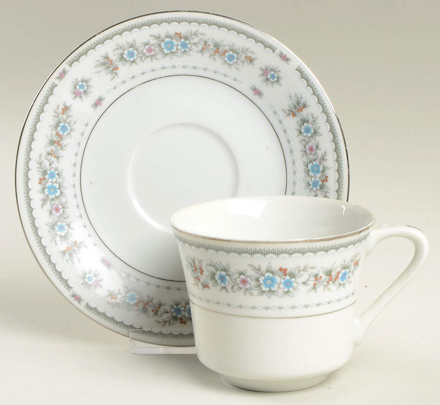 Coronation Flat Cup & Saucer Set by Everbrite (Japan)-1