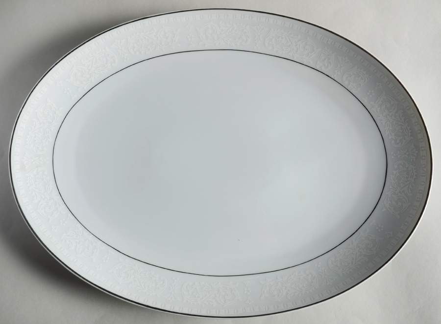 Bridal Brocade (Coupe) 16" Oval Serving Platter by Executive House-1