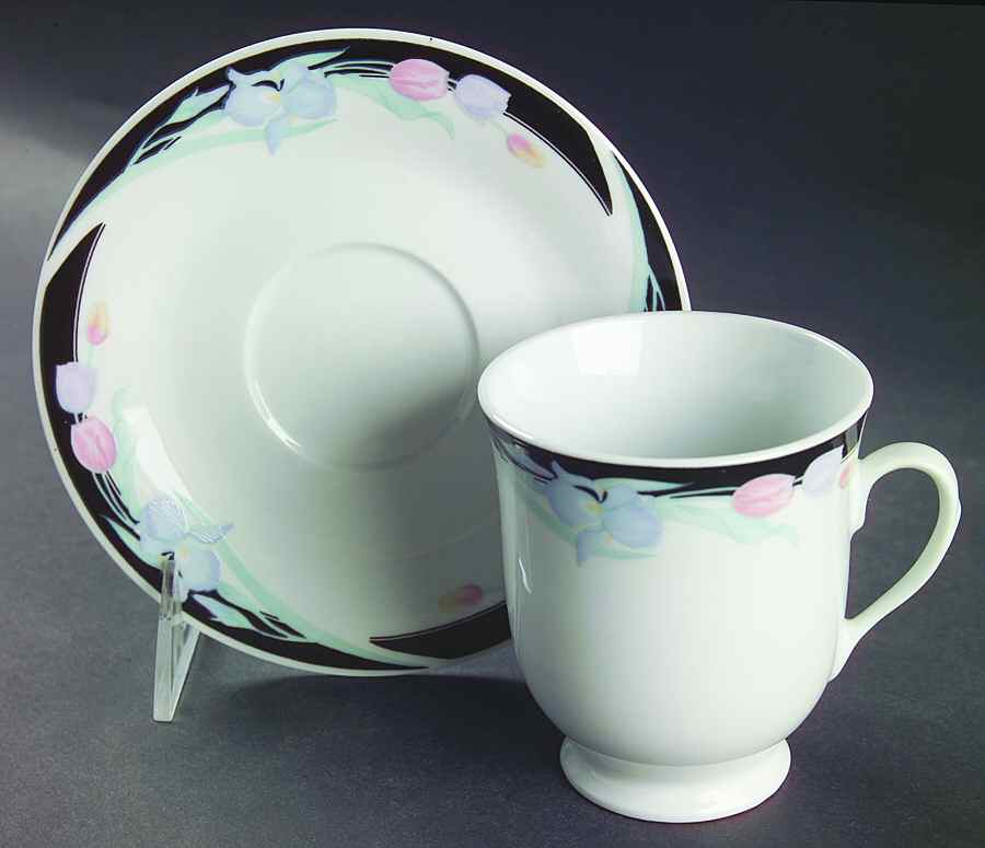 Caravel Footed Cup & Saucer Set by Excel-1
