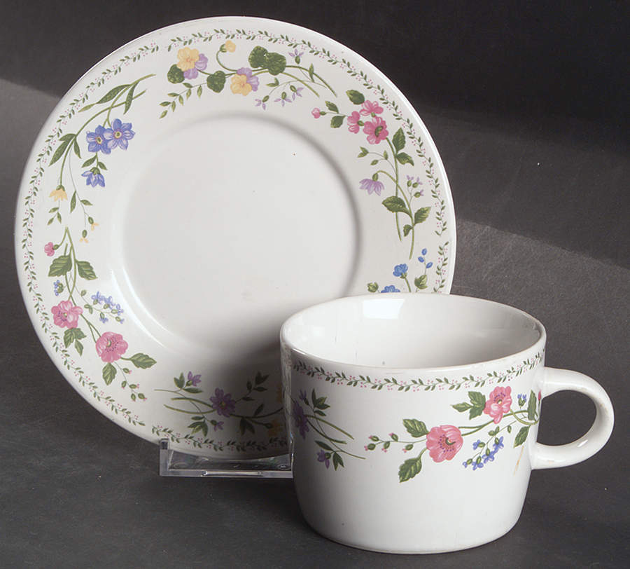 English Garden Flat Cup & Saucer Set by Excel-1