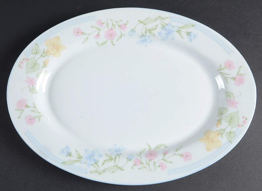 Garden Bouquet 12" Oval Serving Platter by Excel-1