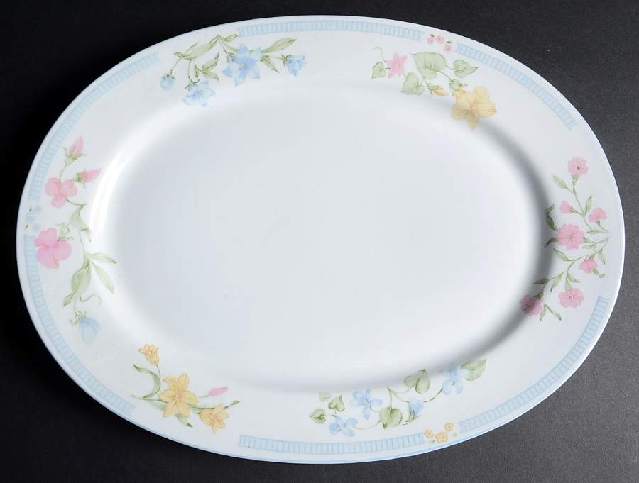Garden Bouquet 14" Oval Serving Platter by Excel-1