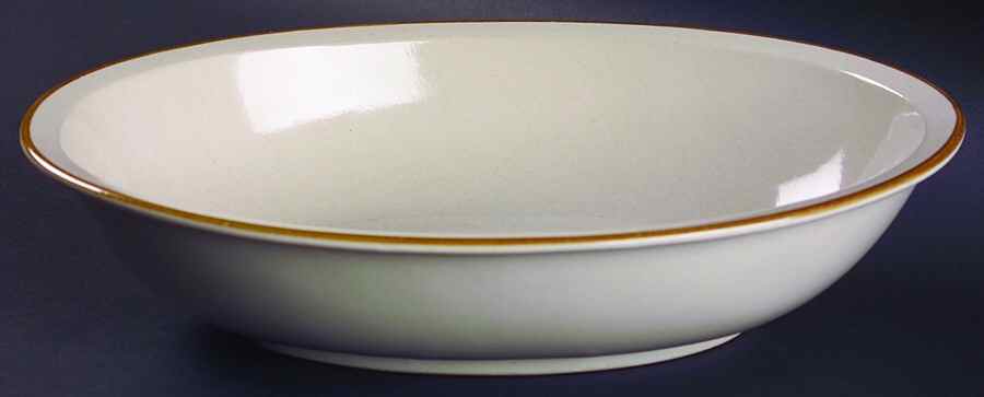 Linda (Single Brown Trim) 10" Oval Vegetable Bowl by Excel-1