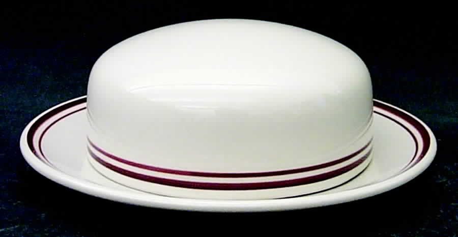 Linda (Double Brown Trim) Round Covered Butter by Excel-1