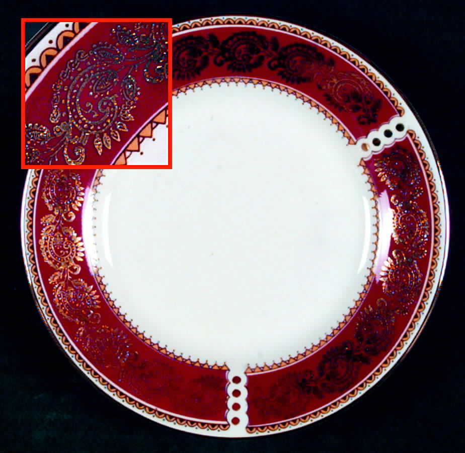 Burgundy Bread & Butter Plate by Elizabethan-1
