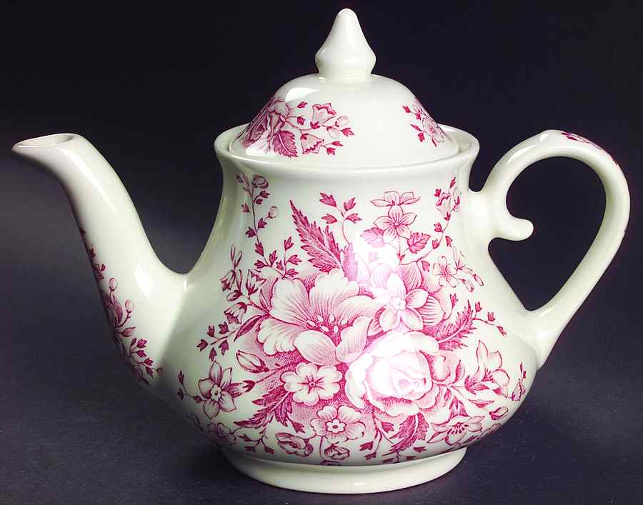Kew Pink Teapot & Lid by English Ironstone Tableware-1