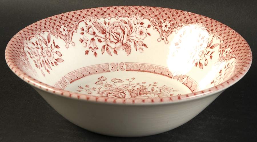 Kew Pink Coupe Cereal Bowl by English Ironstone Tableware-1
