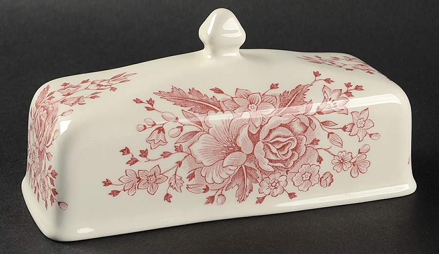 Kew Pink Lid for 1/4 Lb Butter by English Ironstone Tableware-1