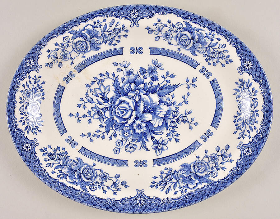 Kew Blue 11" Oval Serving Platter by English Ironstone Tableware-1